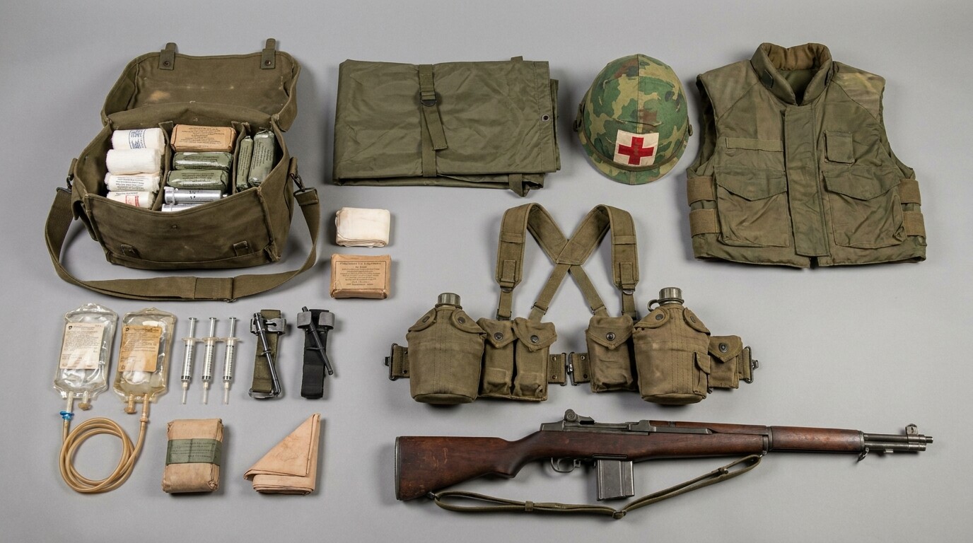 breakdown of combat medic equipment and supplies used in Vietnam