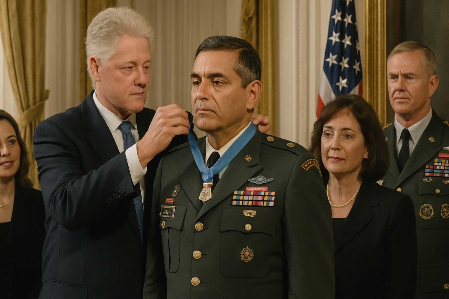 President Clinton presenting the Medal of Honor to Alfred Rascon at the White House ceremony