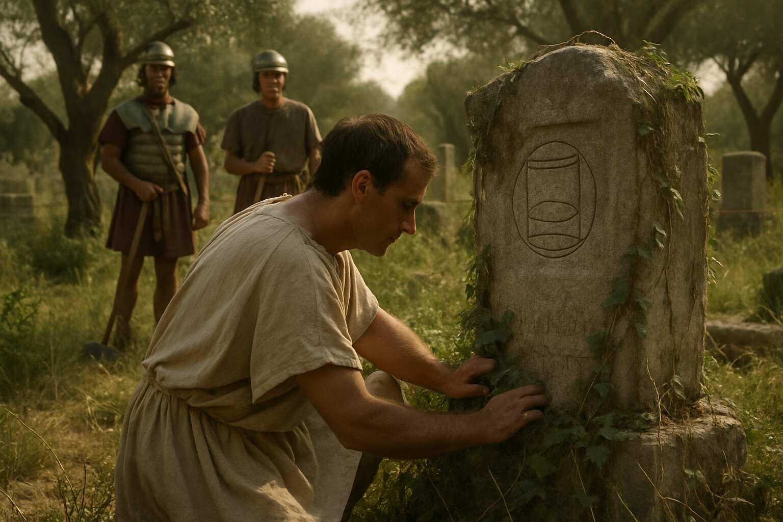 Source/legacy panel: Cicero finding and restoring the neglected tomb of Archimedes in first-century BC Syracuse