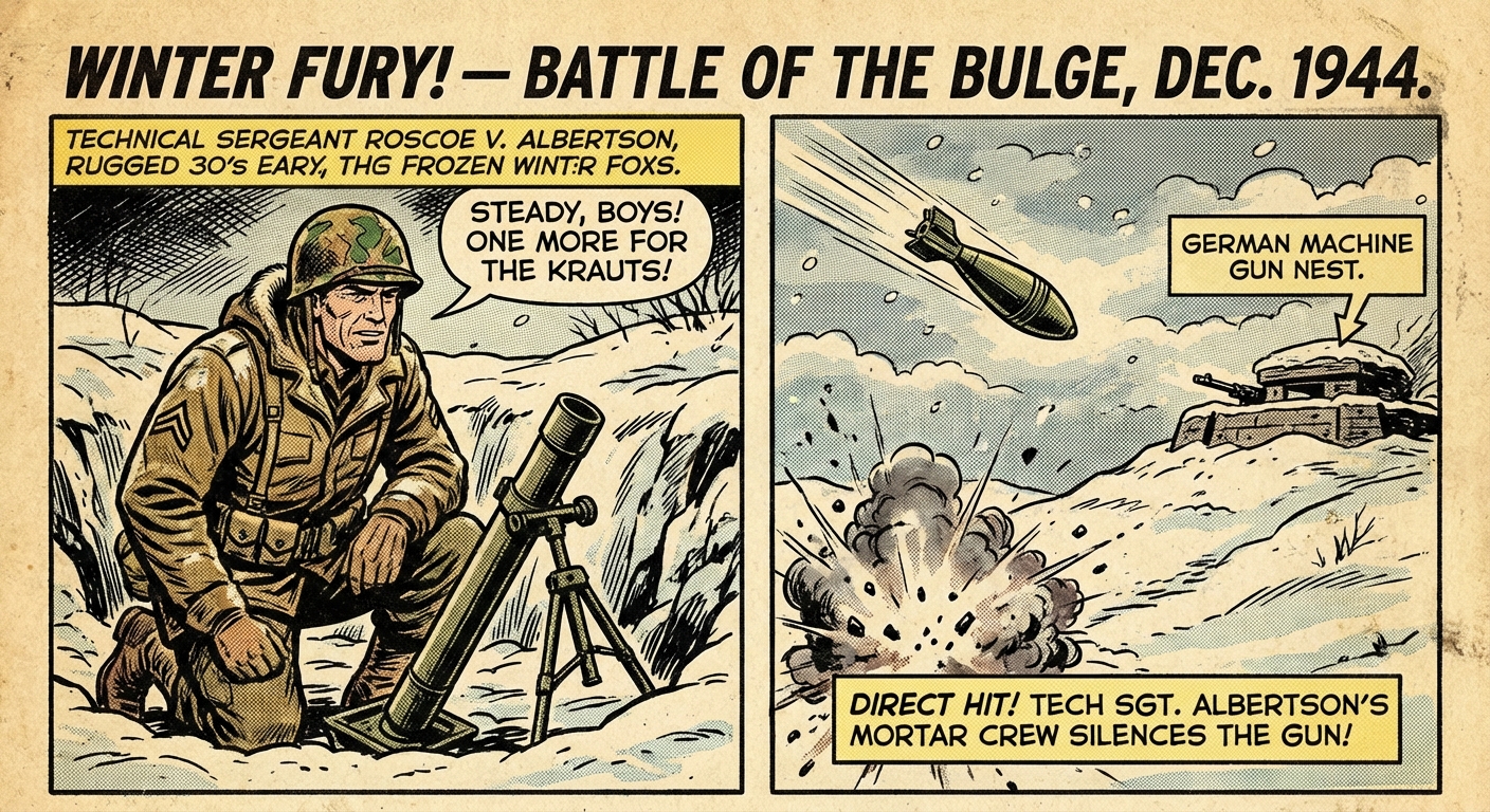 Albertson fires the mortar