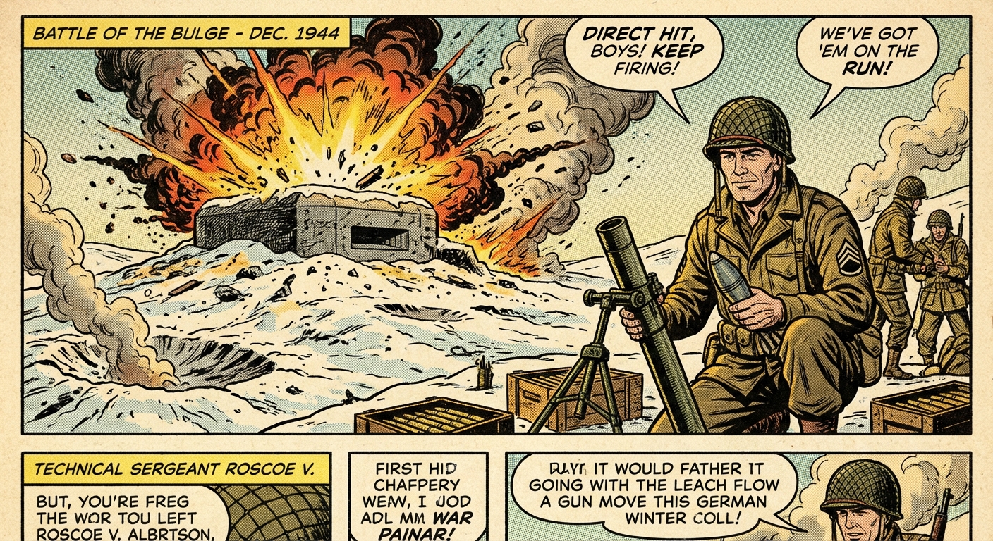 The mortar round destroys the German position