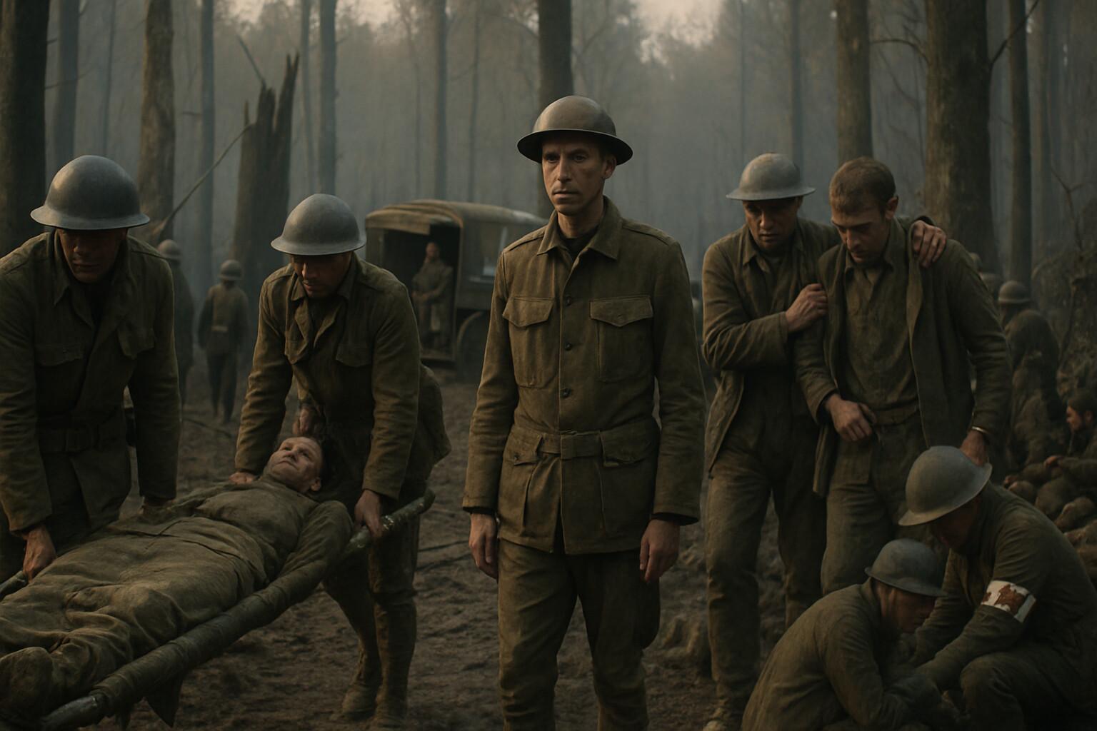 The aftermath scene showing the 194 survivors being evacuated, emphasizing the human cost of the five-day ordeal.