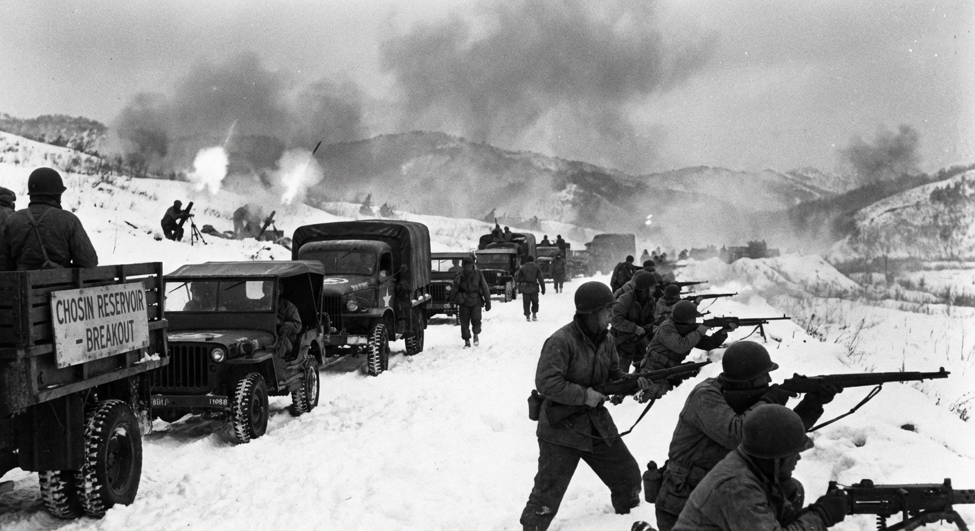 Engineers guide the famous Treadway bridge section into place over a blasted gap at Funchilin Pass.