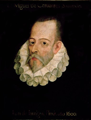 Portrait of Miguel de Cervantes Saavedra (public domain, via Wikimedia Commons)