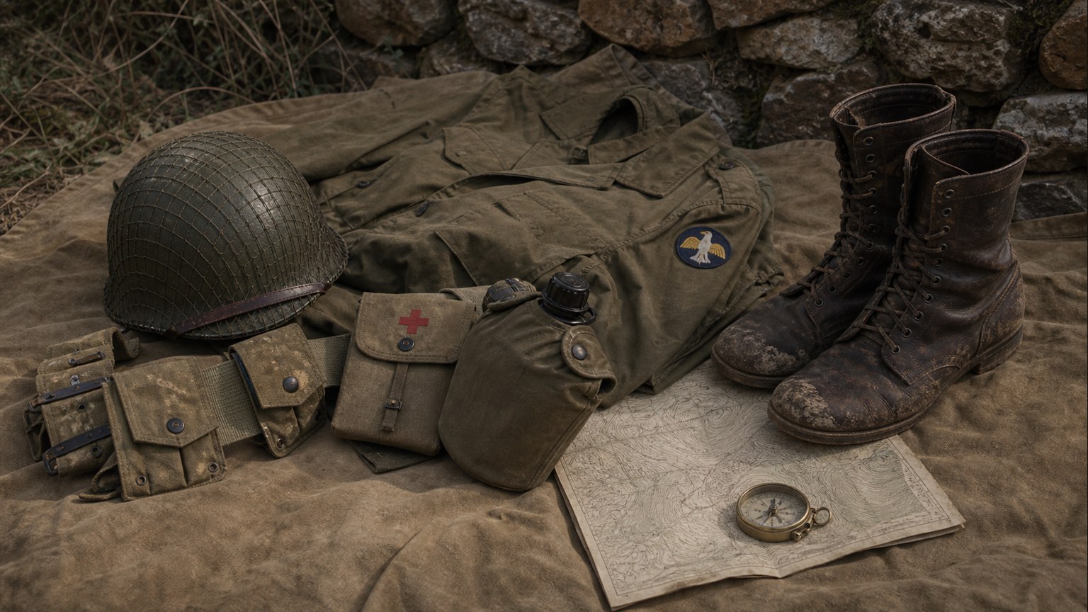 Field gear and worn boots: the infantry load, terrain, and injury that shaped Childers' climb