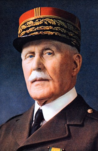 Portrait of Philippe Pétain (public domain, via Wikimedia Commons)