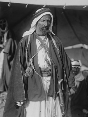 Portrait of Auda abu Tayi (public domain, via Wikimedia Commons)