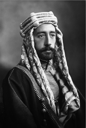 Portrait of Faisal ibn Hussein (public domain, via Wikimedia Commons)