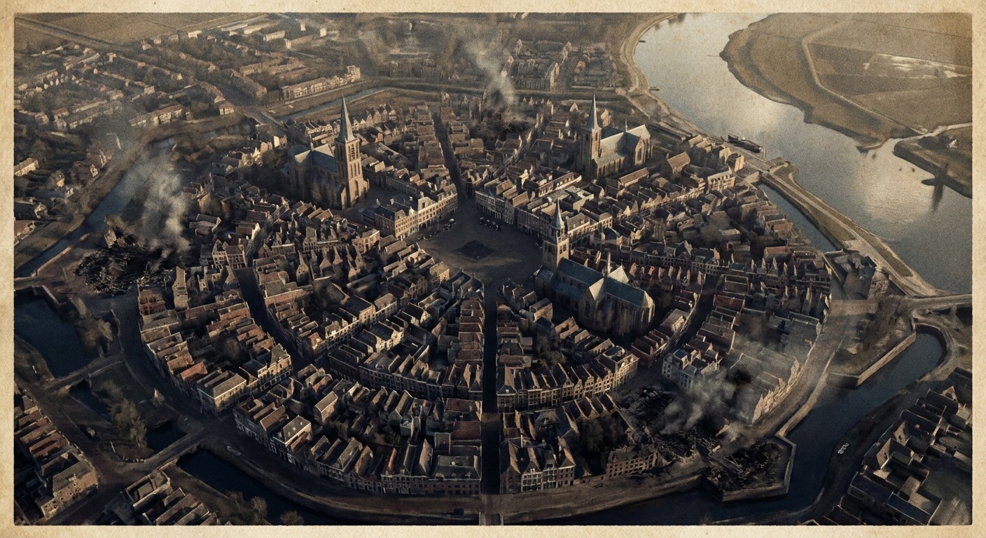 Zwolle’s streets and river crossings shaped Major’s night movement through the city.
