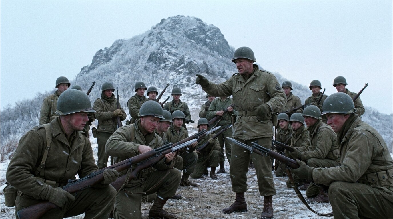 The order: Millett gives the command to fix bayonets. A sergeant in the company translates it to the men. The moment the assault changes character — from fire and movement to something older.