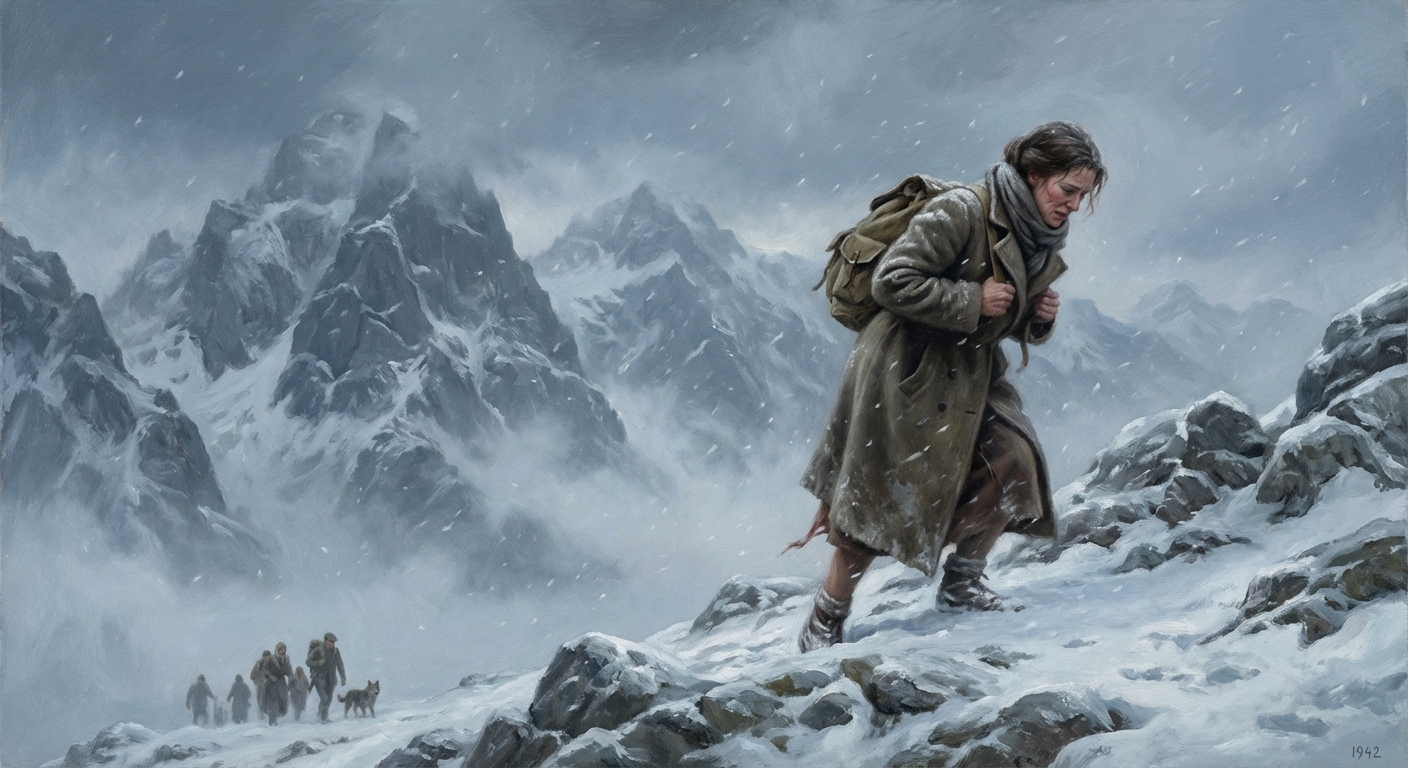 Hall crossing the Pyrenees on her wooden leg