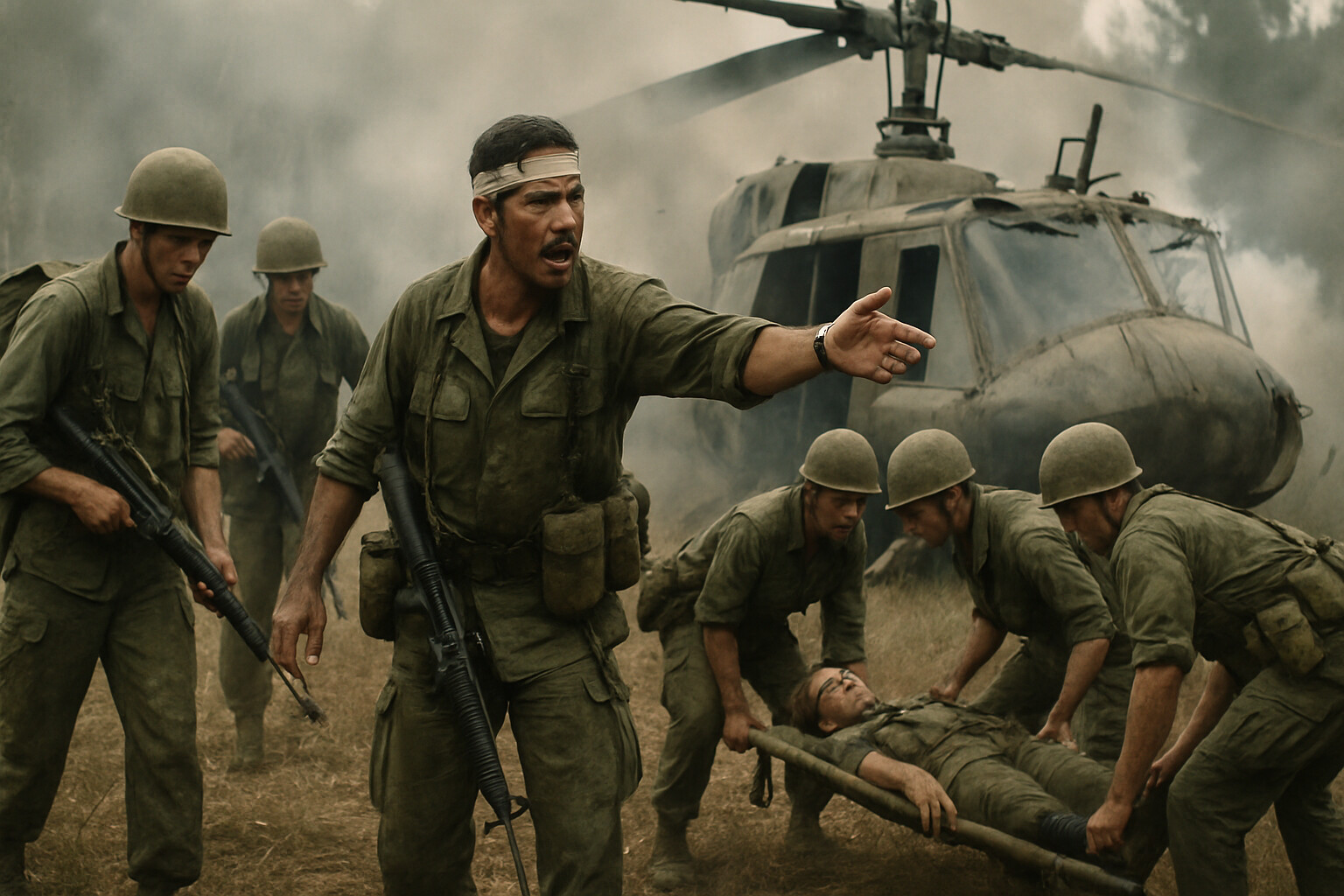 The extraction became a second crisis when the helicopter and wounded men had to be organized under fire.