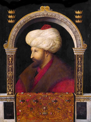 Portrait of Mehmed II (public domain, via Wikimedia Commons)
