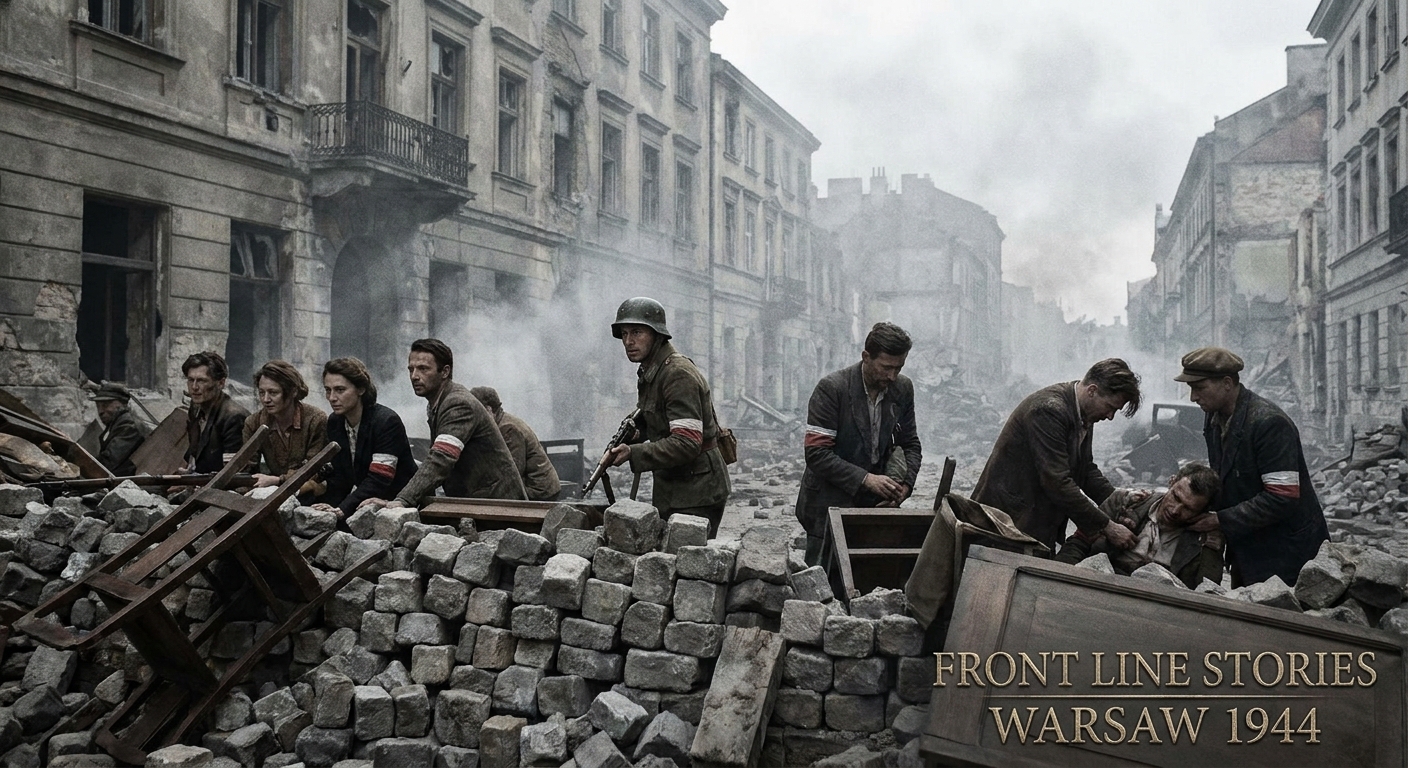 Warsaw civilians and resistance fighters at the start of uprising