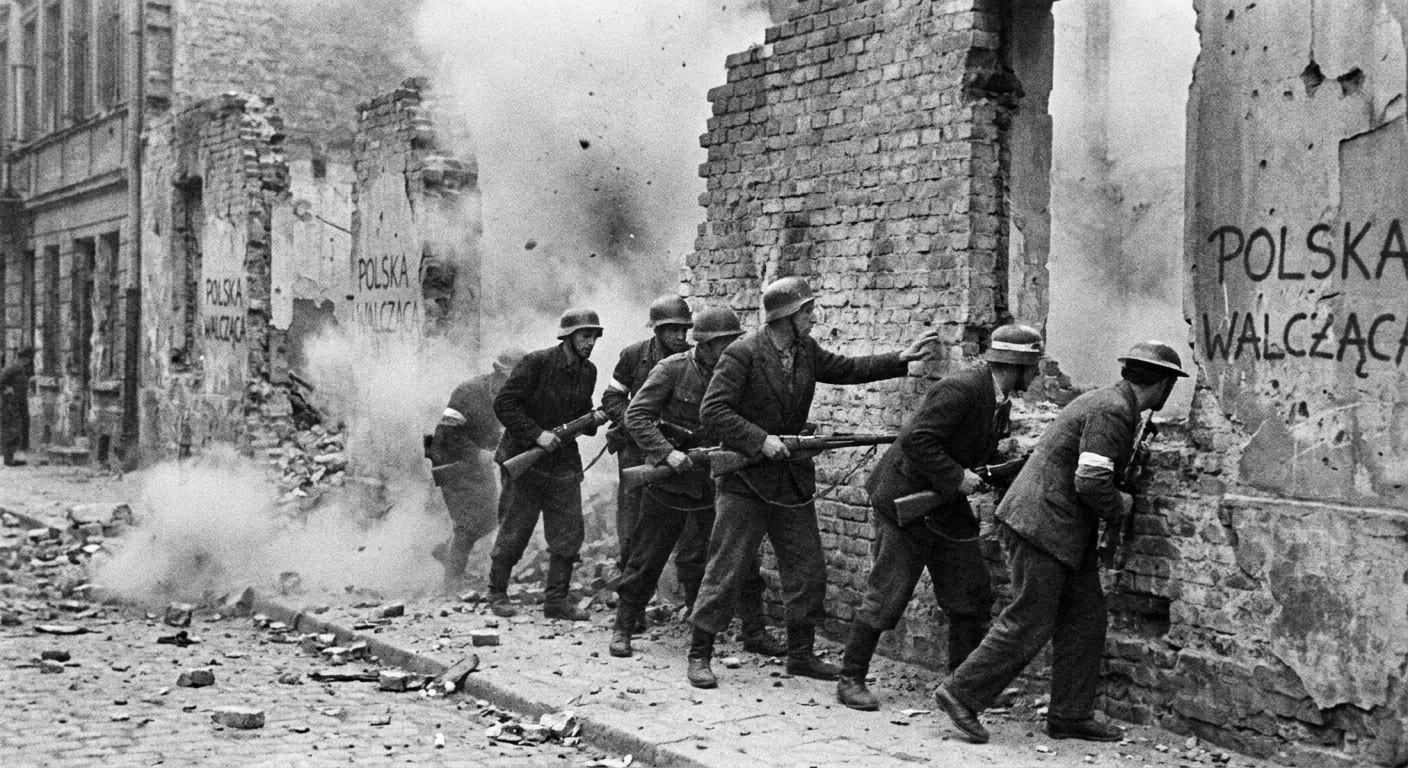 Fighting through ruins in Warsaw