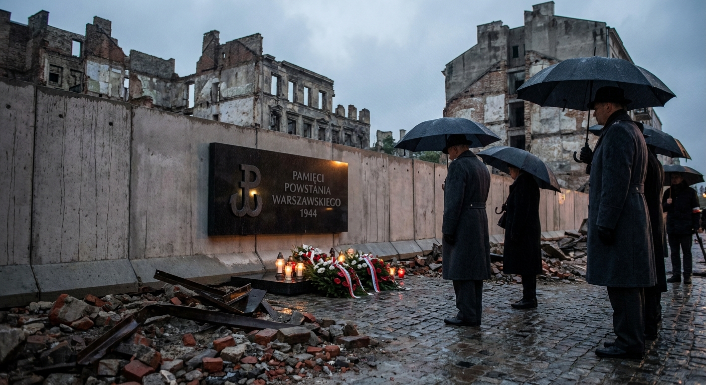 Postwar memorial to the Warsaw Uprising